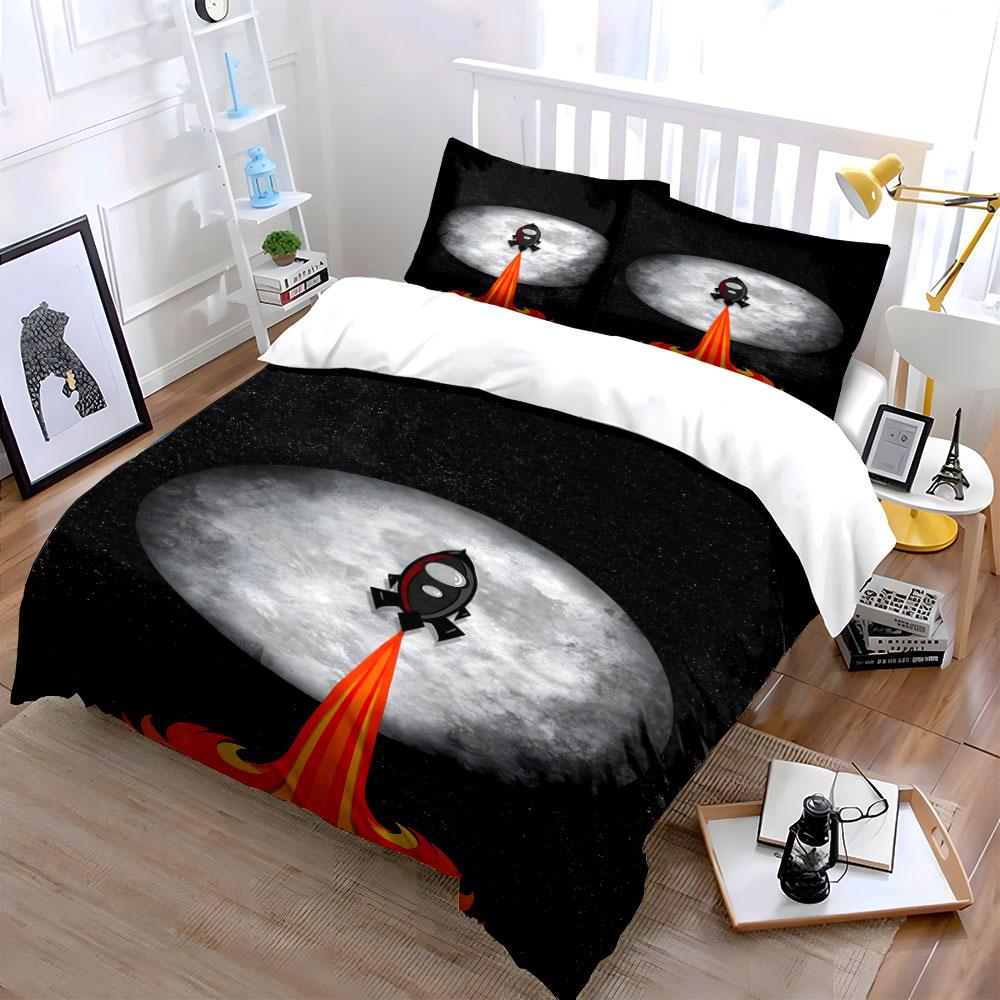 Rocket with fiery trail. Bedding sets Duvet cover sets Duvet covers Pillowcases(1 * Duvet Cover 2 * Pillowcases without duvet insert)