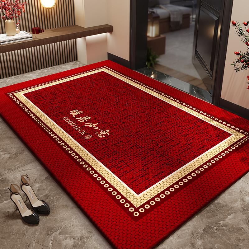 New Chinese Style Red Entry And Exit Safe Entry Door Floor Mat Entry Door Dirt-Resistant, Non-Slip And Easy To Take Care Of Foot Pad Can Be Cut Carpet