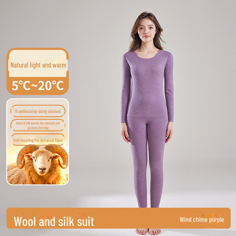 Women's Thermal Underwear Set 2024: Antibacterial, Seamless, Heated, Velvet-Lined, Thick Winter Base Layer with Top and Bottom.