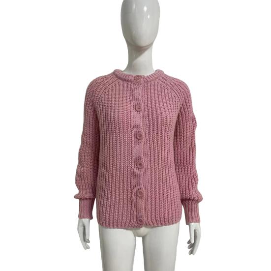 Женский свитер, пальто, круглый вырез, длинный рукав, однотонный кардиган на пуговицах, свитер, толстая теплая трикотажная верхняя одежда