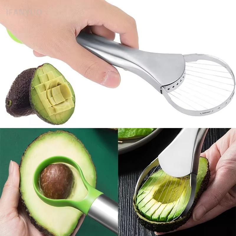 Avocado Slicer 2 in 1 Stainless Steel Avocado Cutter Peeler Pitaya Kiwi Slicer Peeler Kitchen Gadget Fruit Vegetable Tools7