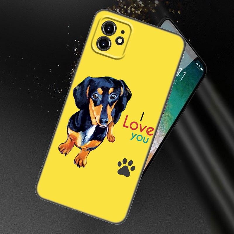 Чехол для телефона «Dachshund Dog Love» для Apple iPhone 13 12 Mini 11 Pro XS Max XR X 8 7 6S 6 Plus SE 2022 2020 5S 5, мягкий черный чехол