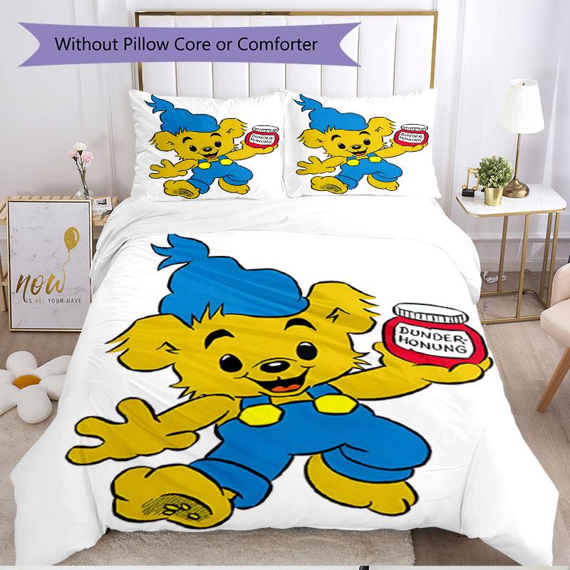3pcs Duvet Cover Set (1*Duvet Cover + 2*Pillowcase, Without Core), Bamse Print Soft All‑Season Bedding Set, Home Bedroom Decor Gift