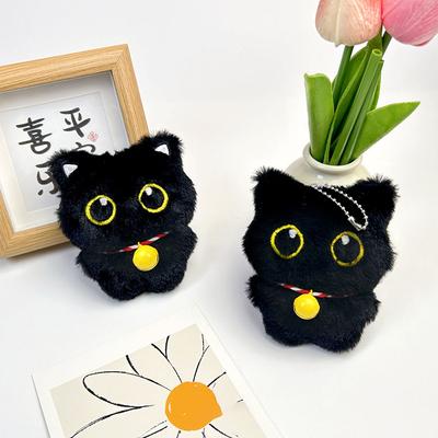 10 см милая черная кошка плюшевая игрушка кукла маленькая подвеска милые кошки брелки для девочек подарок плюшевая сумка подвеска сумка украшение