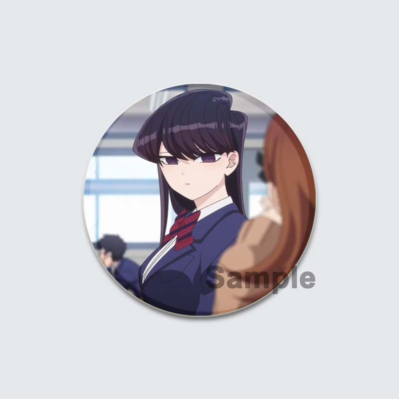 32/44/58 мм Komi Can T Communicate Круглая булавка Милая мультяшная застежка-брошь для рюкзака Аксессуары для одежды Аниме Коллекция Значков Украшения