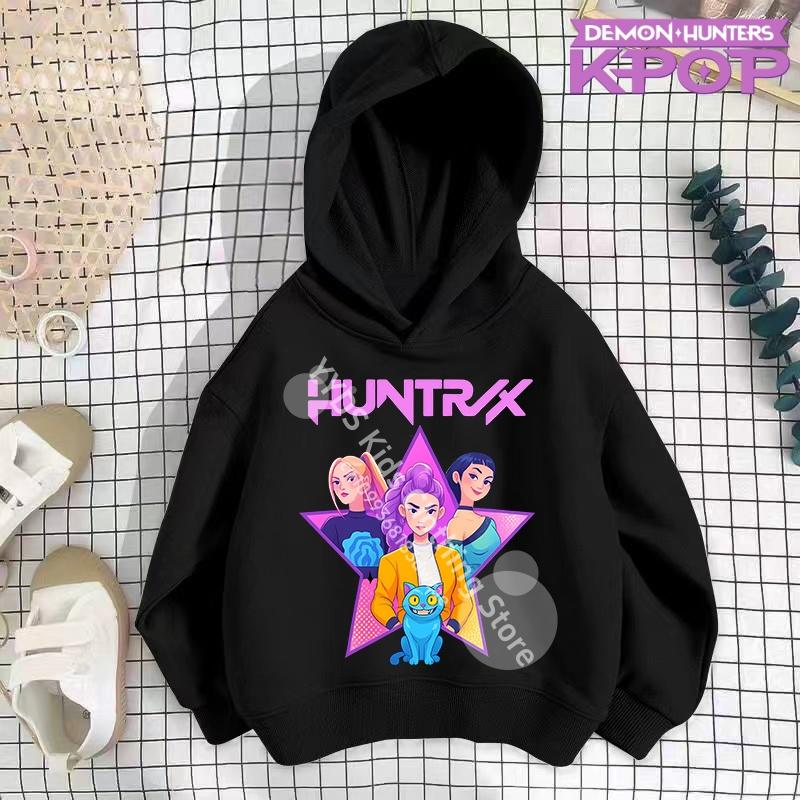Худи Y2K K-Pop Demon Hunters для подростков, девочек и мальчиков, худи Rumi K-Pop Demon Hunters, осенняя повседневная одежда с длинным рукавом, детская одежда