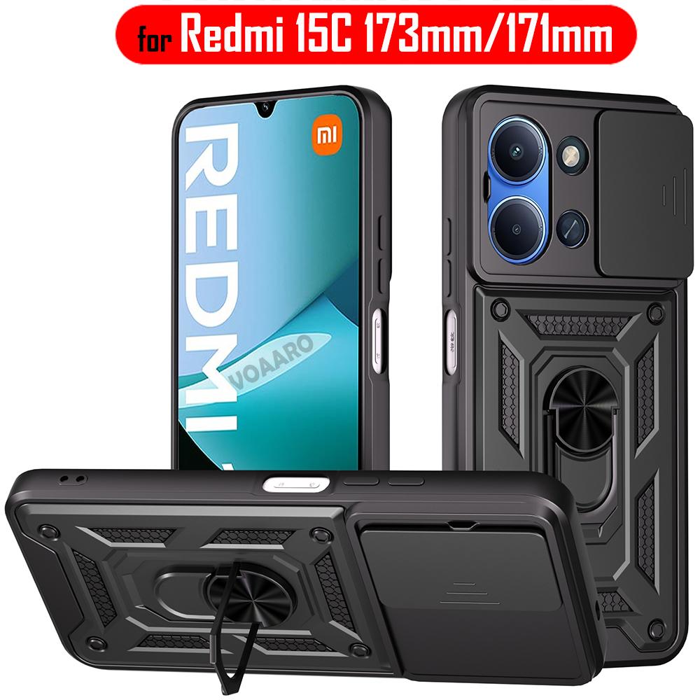 Чехол-слайдер для камеры для Xiaomi Redmi 15C 171мм Чехол для Redmi 15C EU 173мм Чехол Магнитное кольцо Подставка Держатель Крышка Capa