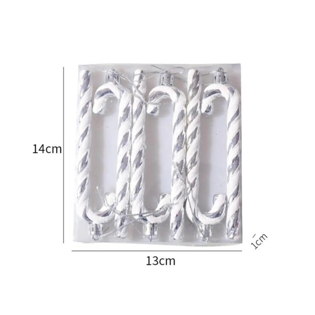 Christmas Candy Cane Ornaments 6Pcs Candy Cane Hanging Decor Christmas Tree Hanging Decoration Twisted Crutch Candy Canes For