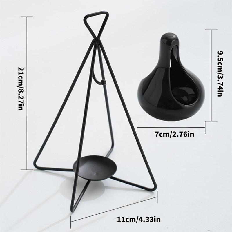 Ароматическая восковая горелка с металлической подставкой, керамический подсвечник для дома и офиса, релаксация, восковая горелка для чайной свечи