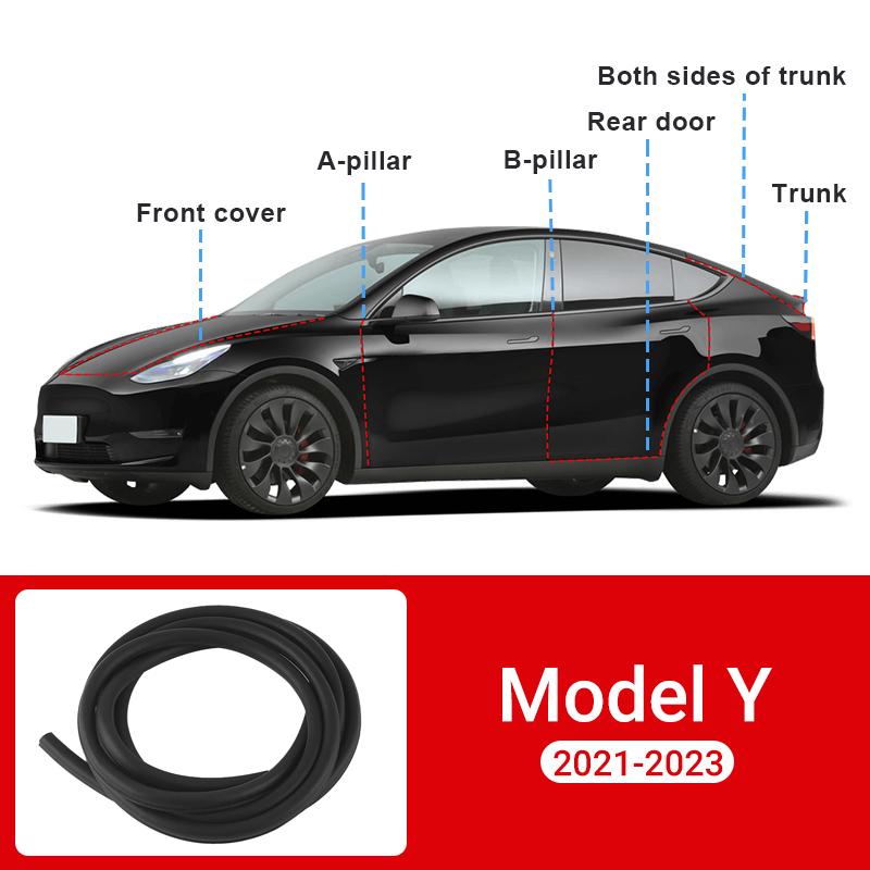 Для Tesla Model Y 2021 2022 2023 2024 2025 Защитная кромка дверного уплотнителя для автомобиля, защитные ленты для автомобильных багажников