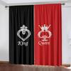 Шторы на люверсах с принтом Короля и Королевы   Комплект из 2 шт.   Полиэстер с эффектом светофильтрации Велюр "Персиковая кожа" для Спальни