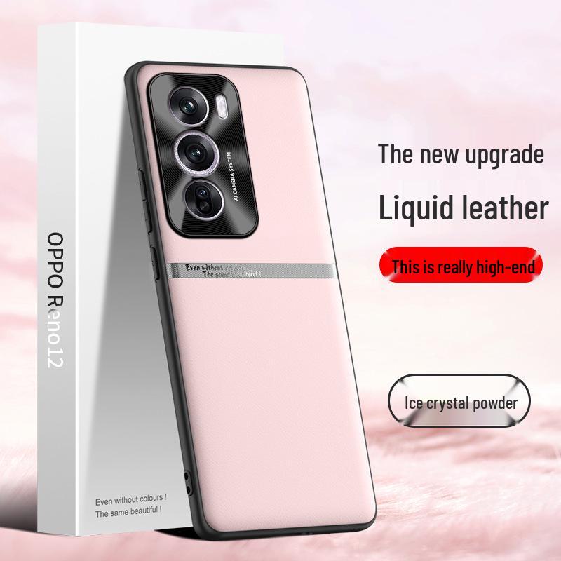 Чехол Liquid Leather Anti-Fall для мобильного телефона Oppo Reno12