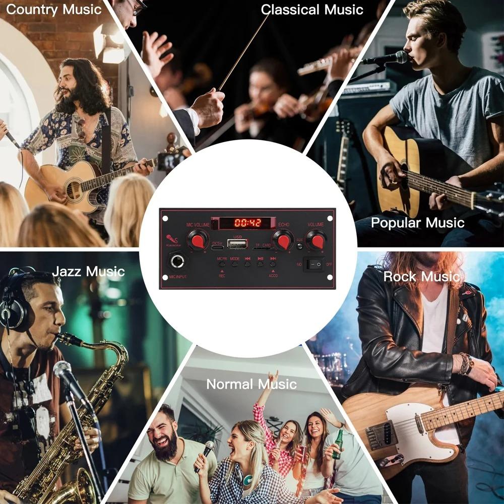 Bluetooth 5.0 MP3 Декодер Плата 2*10 Вт 20 Вт Усилитель Аудио Плеер 5 В DIY MP3 Плеер Автомобильный FM Радио Модуль TF USB Микрофон Запись