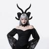 Черная рогатая ободок-козел для Хэллоуина и косплея