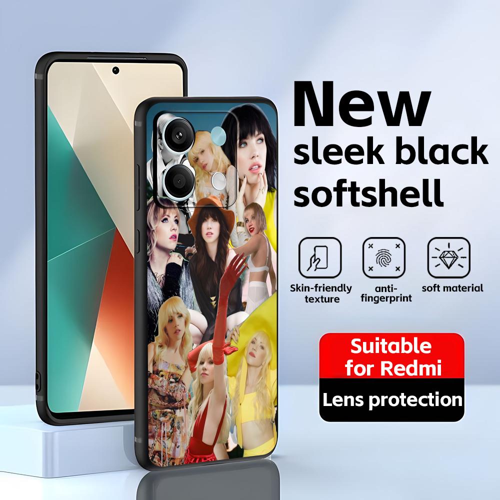 Певица Карли Рэй Джепсен (0) Чехол для телефона для Redmi Note 14 13 12 11 Pro Plus S 5G 14C A3, мягкий черный чехол для телефона