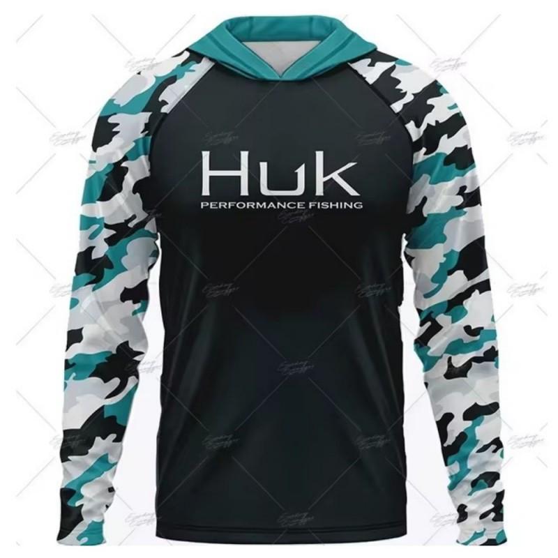 Рыболовный костюм HUK с длинным рукавом и капюшоном, с защитой от УФ-излучения UPF50+, Luya