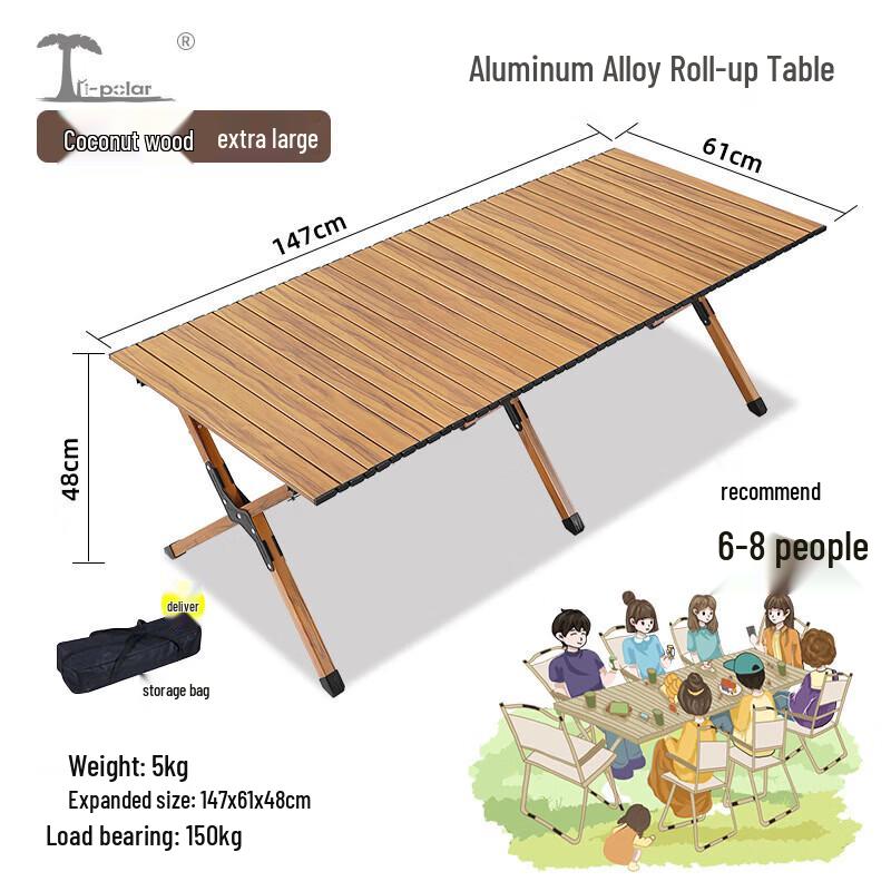 Tri-polar Outdoor Aluminum Folding Camping Table
