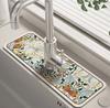 Роскошный цветочный коврик для крана из диатомовой земли, водопоглощающий брызговик для раковины, каплезащитный аксессуар для ванной комнаты, домашний декор
