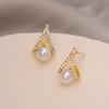 1 Pair Faux Pearl Earrings Sparkling Non-Irritation Personality Earrings Wedding Jewelrys