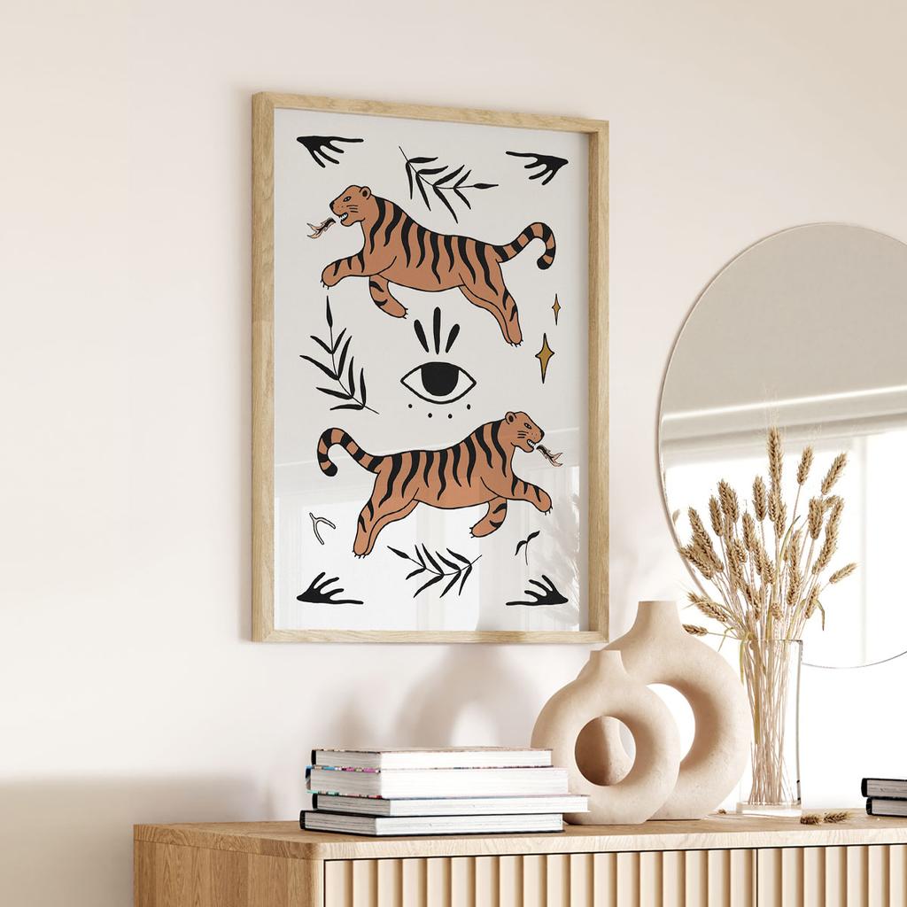 Plakat ilustracja tygrysy