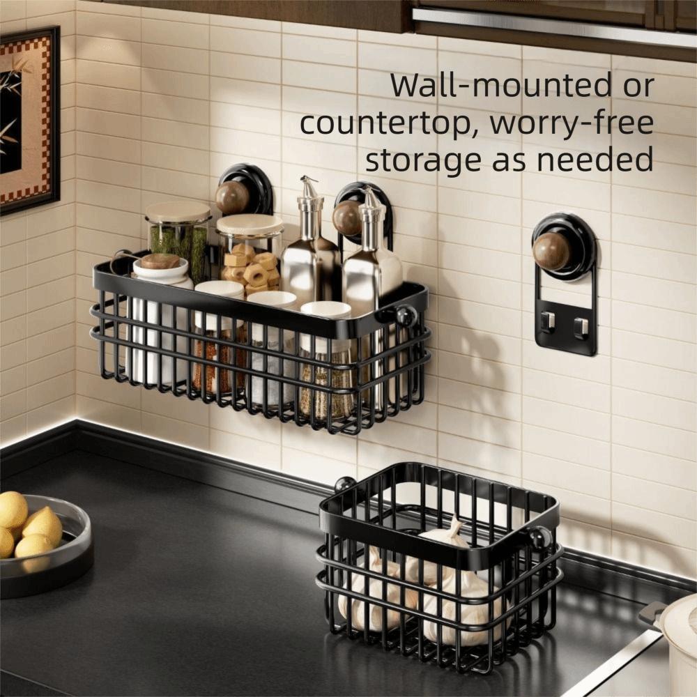 Rust-proof Kitchen Wall Hanging Rack Suction Cup Hanging Onion Storage Box Shower