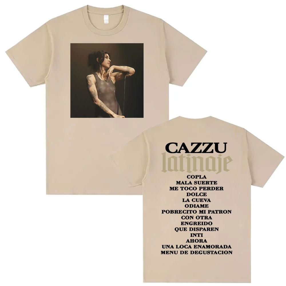 CAZZU Latinaje Album Tour 2026 Graphic T Shirts Unisex Women Clothing Aesthetic Fashion Tshirts Loose Oversized Y2K Top Streetwear