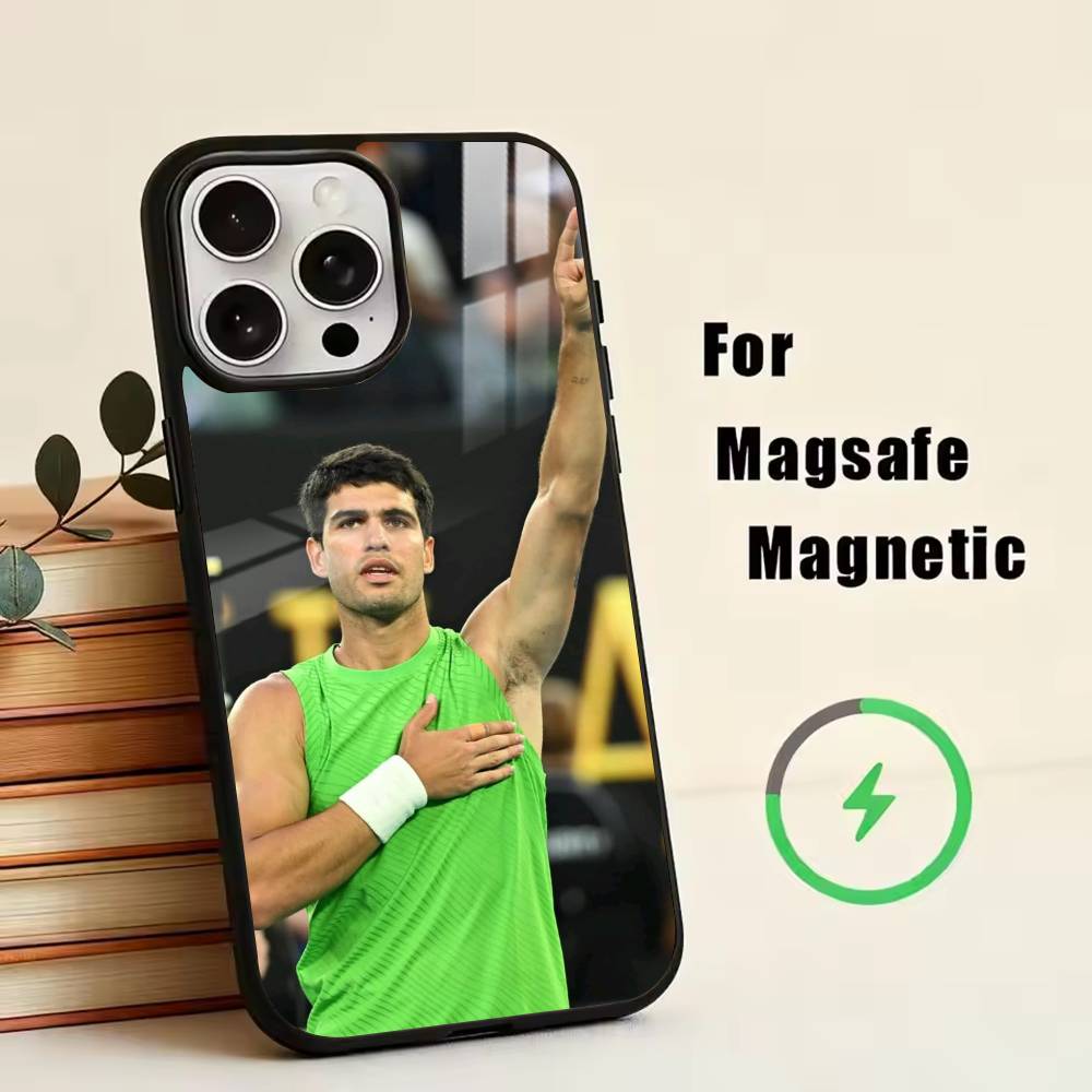 tennis player-Carlos Alcaraz Phone Case For iPhone17,16,15,14,13,12,11 Plus,Pro Magnetic For Magsafe Wireless Charging