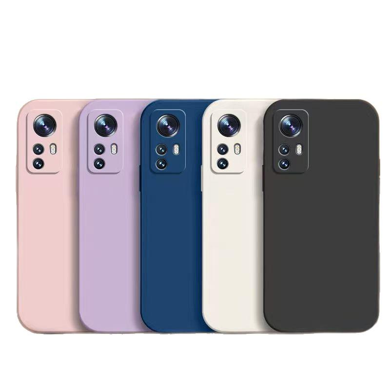Чехол Xiaomi 12X из жидкого силикона, однотонный - Полное покрытие, Защита от падений, Мягкий дизайн с прямыми краями