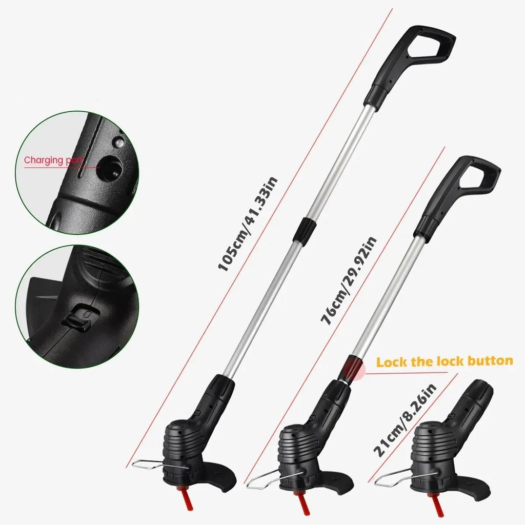 Портативная перезаряжаемая садовая косилка с литиевой батареей, садовая газонокосилка, бытовая прополка, садовая прополка