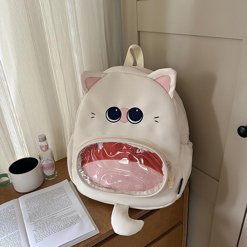Cat Cartoon Animal Backpack With Nylon Material For Daily Use
