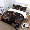 Crescent moon, black cat, flowers. Bedding sets Duvet cover sets Duvet covers Pillowcases(1 * Duvet Cover 2 * Pillowcases without duvet insert)
