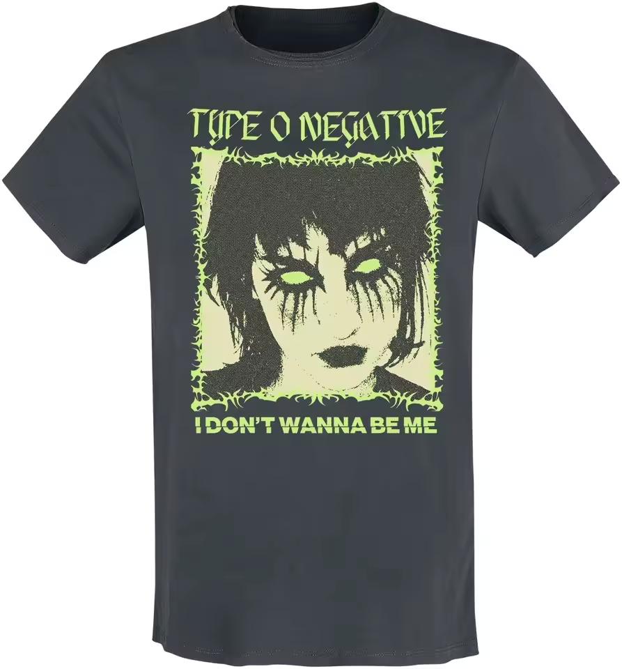 Vintage Type O Negative Dark Makeup Print T-shirt Men Women Metal Band Casual Cotton Streetwear Unisex Tee