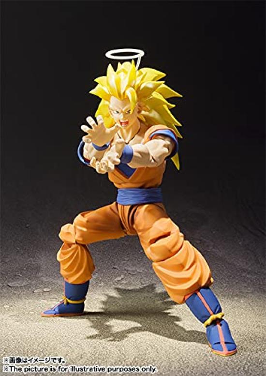 S.H.Figuarts Супер Сайян 3 Сон Гоку, примерно 155 мм, окрашенная экшн-фигурка из ПВХ и АБС