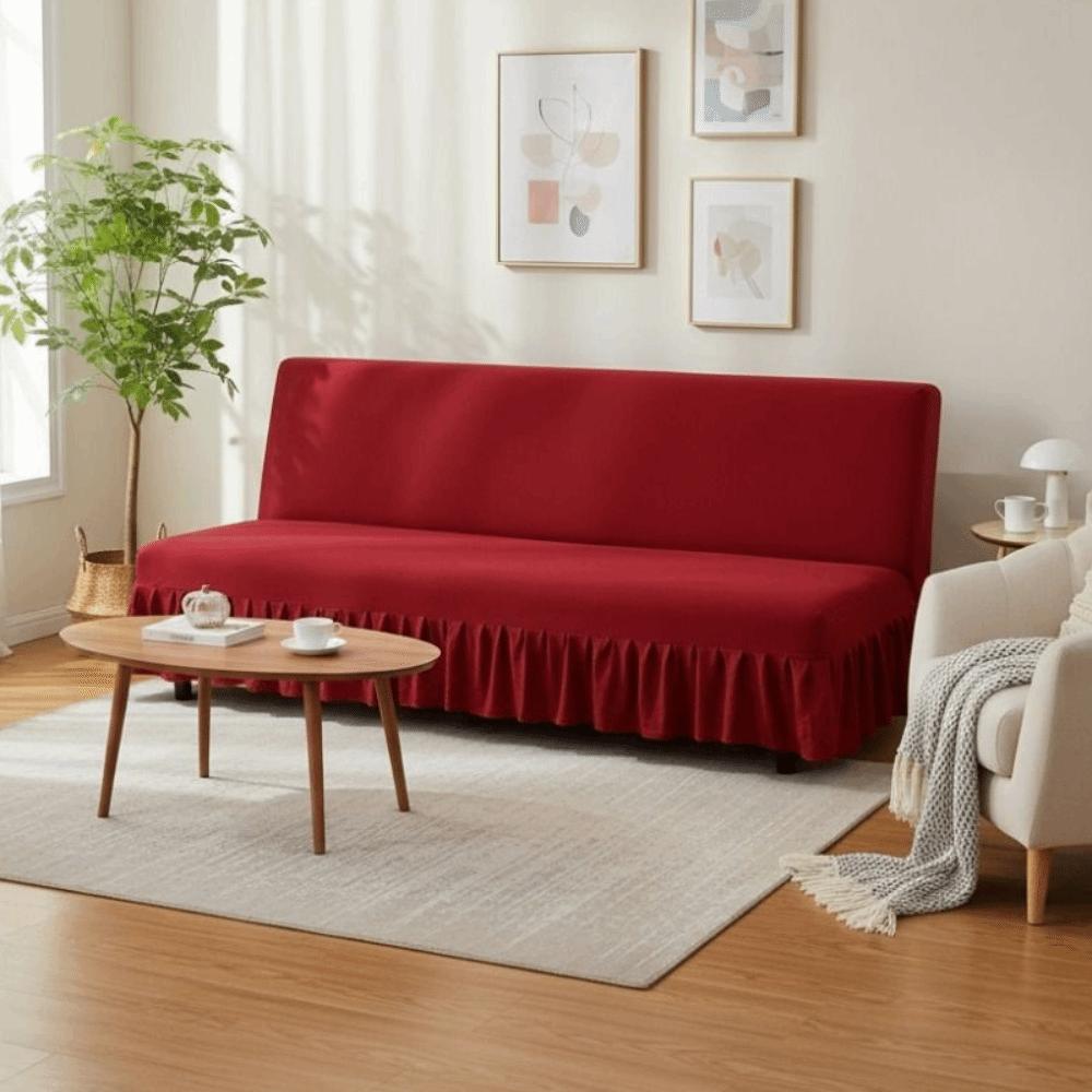 with Skirt Armless Futon Sofa Cover Elastic Sofa Slipcover Universal Couch Cover Home