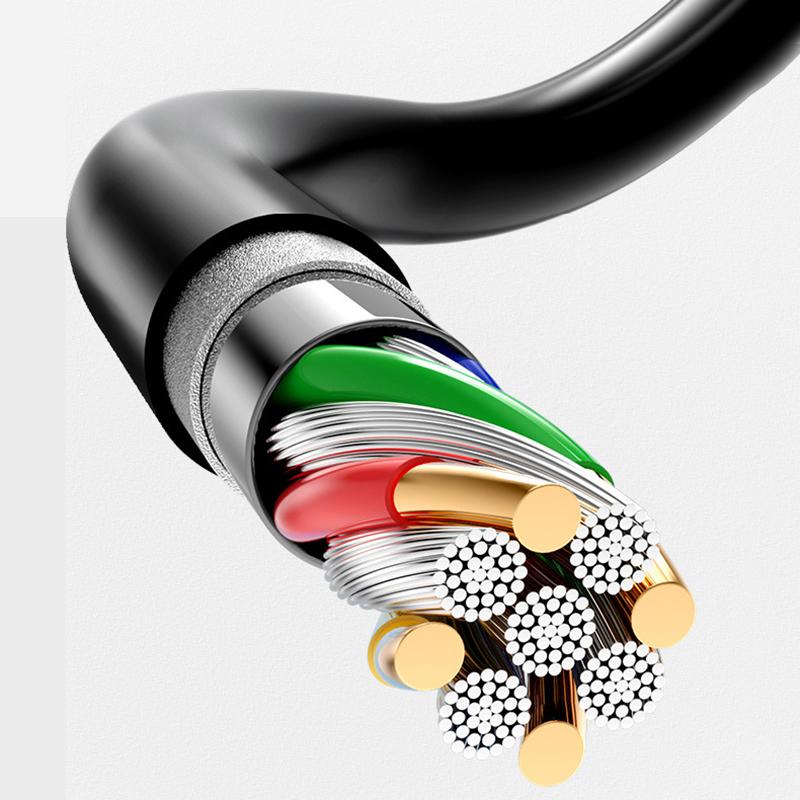 VAORLO Зарядный кабель 3 в 1, 1,8 м, 6 А, 66 Вт, для быстрой зарядки Type-C Micro IOS, пружинный кабель, передача данных 480 Мбит/с для Android Iphone