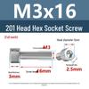Yigu 201 Stainless Steel Cup Head Hexagon Screws and Bolts - M3, M4, M5, M6