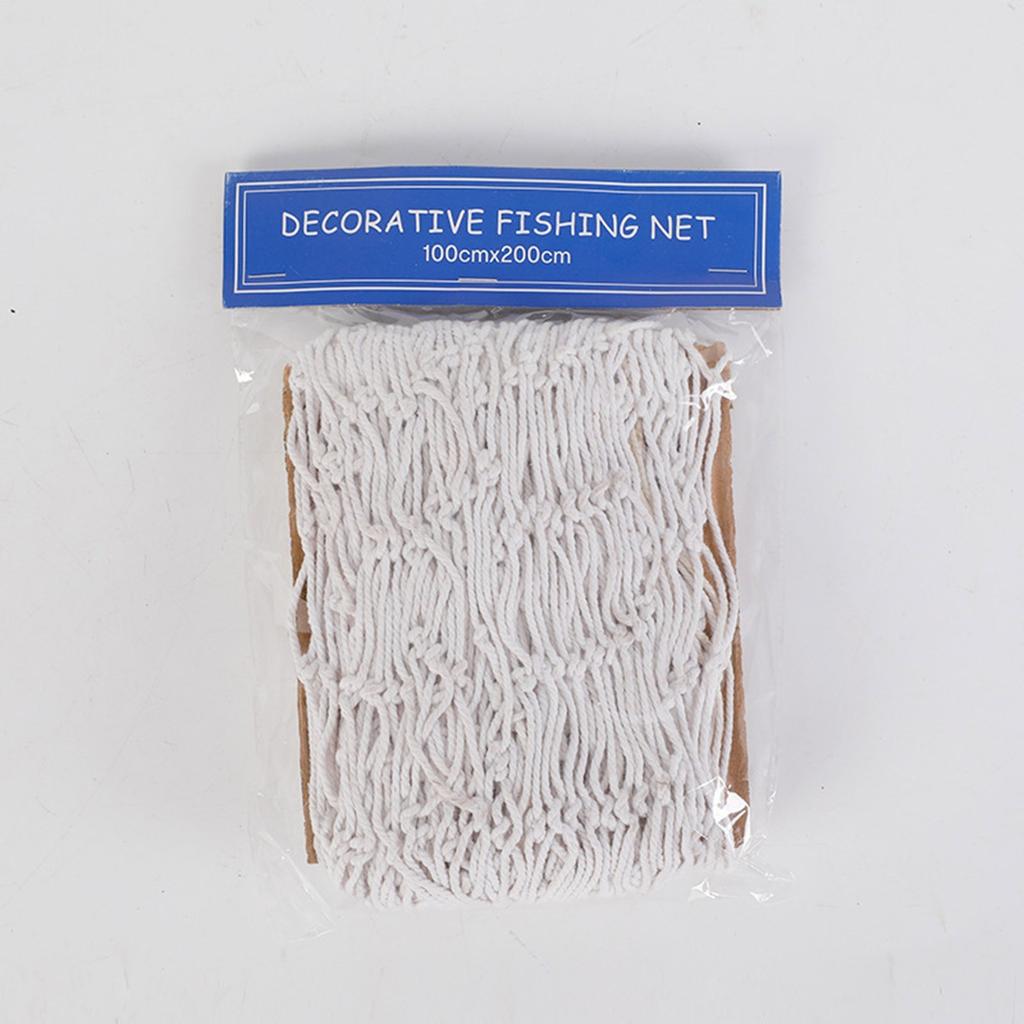 Прибрежное очарование Хлопковая рыболовная сеть Декорация Морской настенный арт для гостиной и спальни 59x79 дюймов