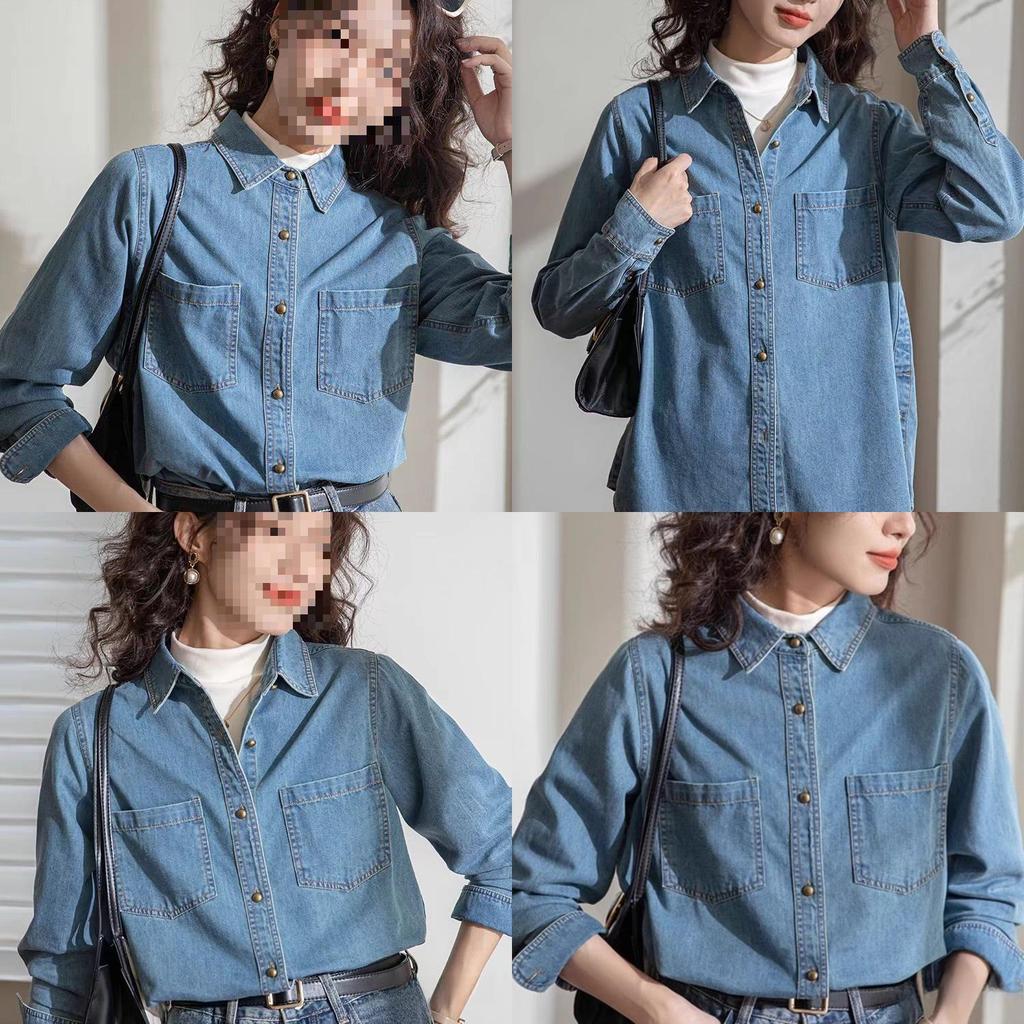 Vintage Blue Cotton Blend Sleeveless Shirt With Abstract Print For Women Fall