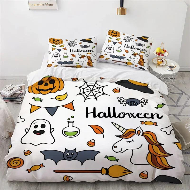 Halloween Duvet Cover Queen King Cartoon Pumpkin Comforter Cover Lantern Bedding Set Microfiberghost Quilt Cover For Boys Girls