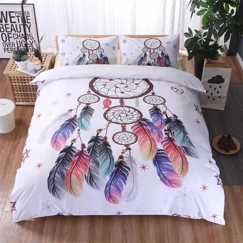 Комплекты пододеяльников Dreamcatcher Богемская магия перо синий галактика постельное белье роскошный ловец снов комплект чехла для одеяла полный размер