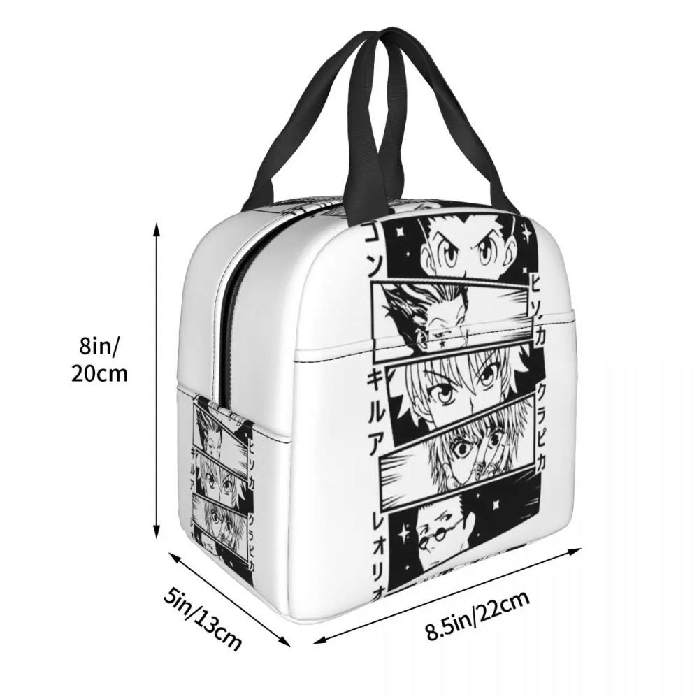 Hunter X Hunter Anime Insulated Lunch Bag for Women Kids Leakproof Food Boxes Thermal Lunch Box Tote