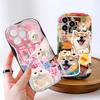 For Honor 90 Lite P30 Pro Infinix Hot 30 40 40i 40 Pro Smart 8 Pro Vivo V29e V30e Cute Dog Cat Cream Texture Soft Silicone Full Lens Protect Case