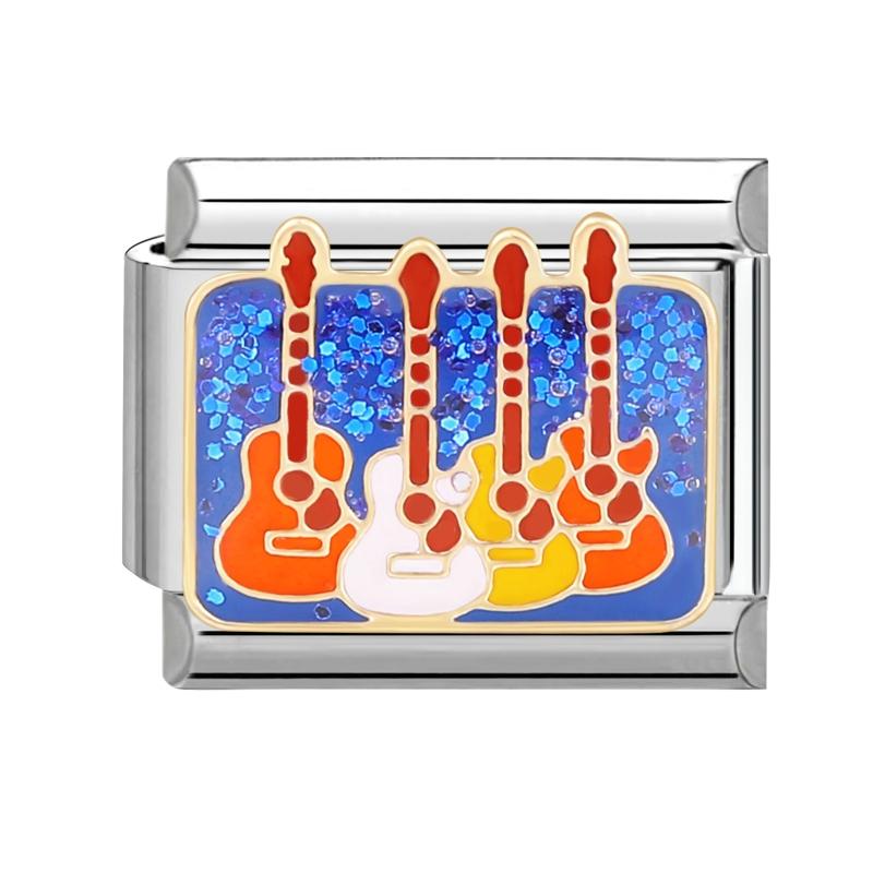 Синий Клетчатый Бабочка Дьявольские Глаза Цветы Кошка Сердце Итальянские Шармы Звенья Подходят для Браслета из Нержавеющей Стали 9 мм Женщины DIY Изготовление Подарки