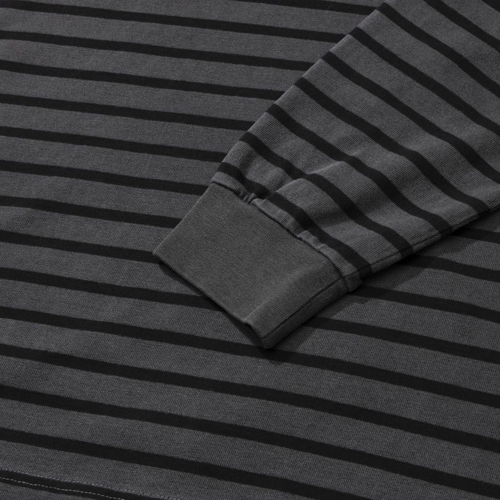 PSSHOPPER Pigment Stripe Long Sleeve [Dark Gray]