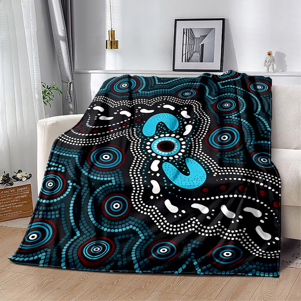 Australian Aboriginal Style 95 Blanket Comfortable Great for Bed Chair Seaside Four Seasons Universal Playful Design