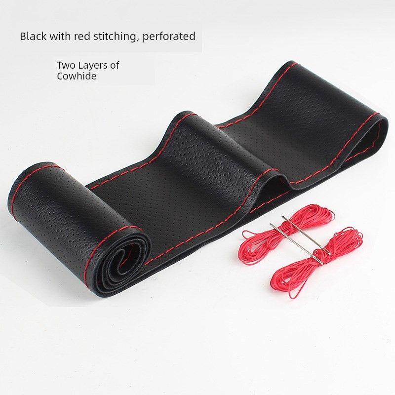 Cover, Genuine Leather Hand-Stitched Cover, Suitable for Men and Women, All-Season Use, Cow Leather, Handmade Leather Cover, Non-Slip Stitched Handle