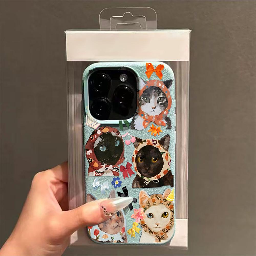 Забавный чехол для телефона с кошкой для iPhone 17 17E 16E 15 Pro Max 12 14 11 16 13 Прозрачный Ультратонкий Защитный Бампер Coque