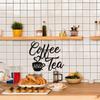 AD23-1 PCS Coffee Sign And Tea Bar Metal Hanging Wall Art Black Cup Decor Letter Metal Decorations For Cafe Farmhouse Kitchen