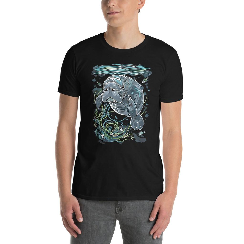 Adorable Manatee T-Shirt Marine Life Lover Tee Cute Sea Cow Graphic Shirt #32