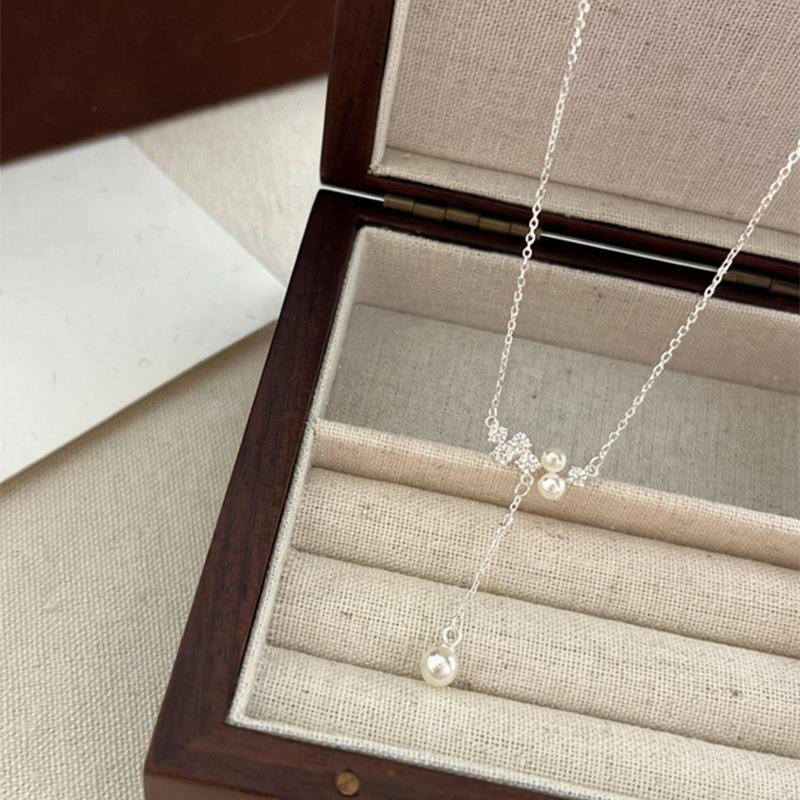 Галактика Яркая~ Циркониевый Жемчужный Кулон Ожерелье Легкая Роскошь Премиум Цепочка на Ключицы Изысканный Дизайн Цепочка на Шею Женская